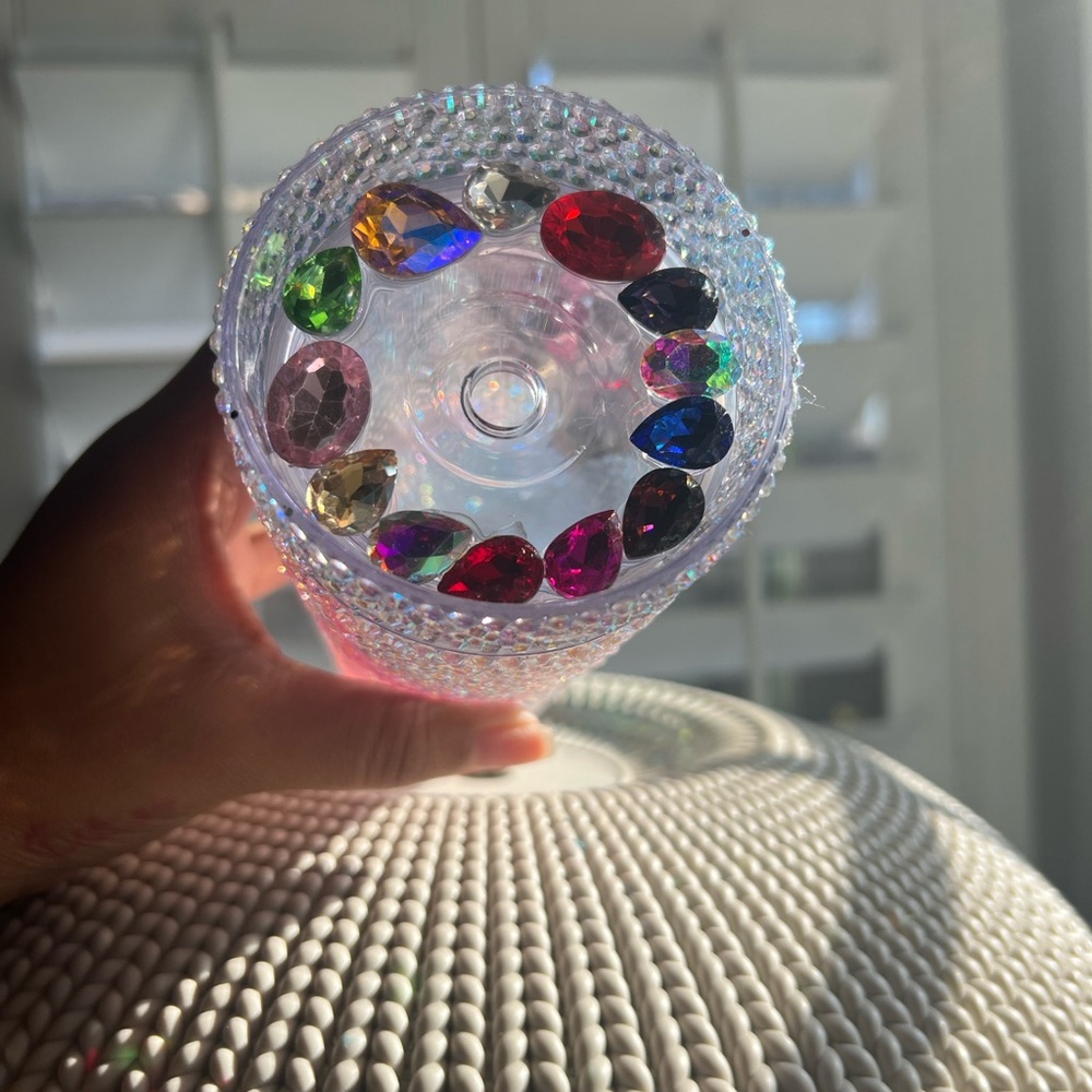 Colorful Rhinestone Decorated Bottle - Picture 3 of 9